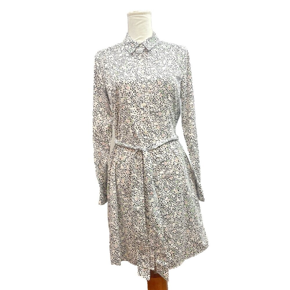 Untuckit Pheobe Tie Waist Midi Shirt Dress Size 10 Floral Long Sleeve - Picture 15 of 16